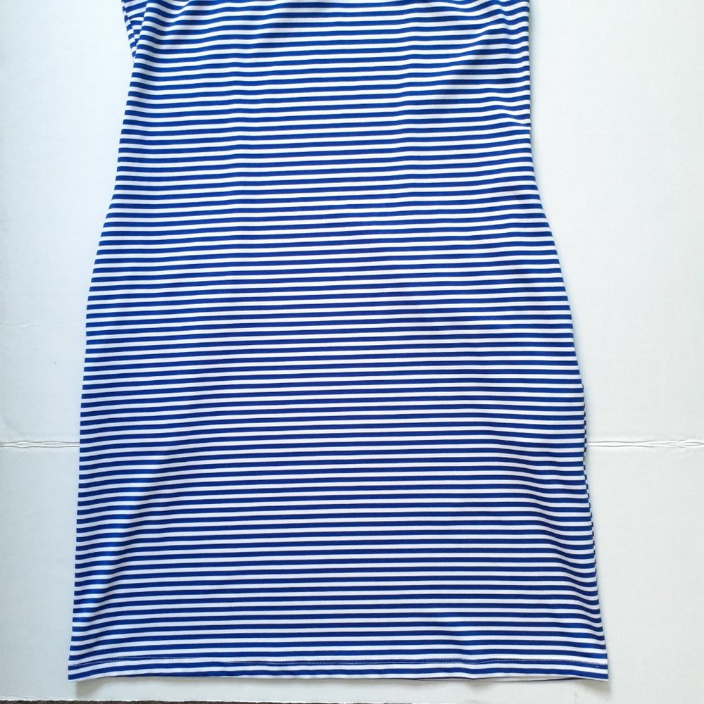 Sailor Sailor Sleeveless 1/4 Zip Striped Dress with Pockets Blue White Size XS - Picture 7 of 12